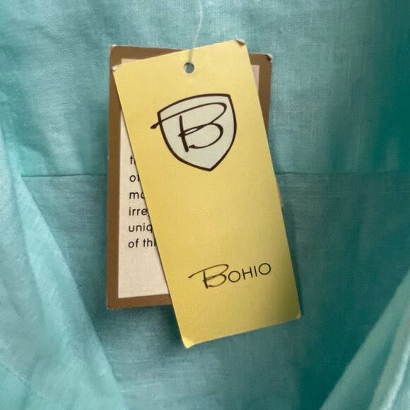 Bohio 100% Linen Guayabera Shirt Men's Size XXL Short Sleeve Button Up Hawaiian - Picture 3 of 5